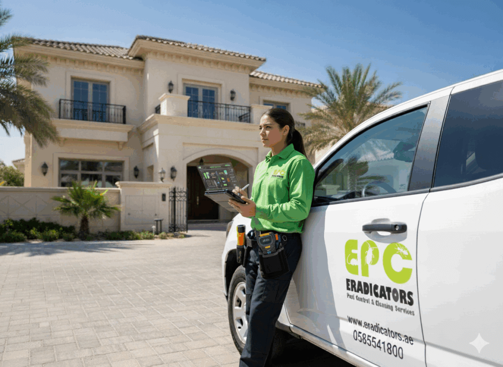 Eradicators professional pest control services Dubai team